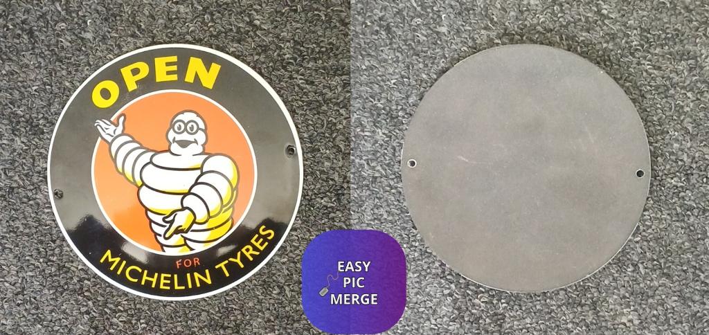 Open for michelin tyres bombe emaille bord, Ophalen of Verzenden