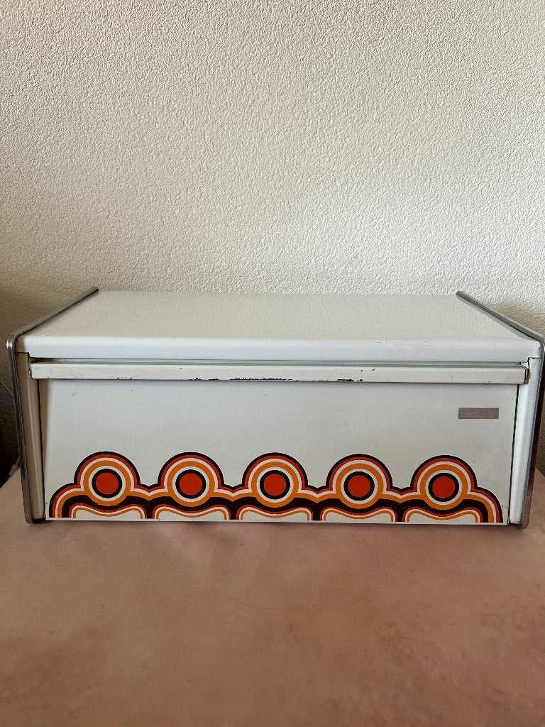 Vintage Brabantia broodtrommel jaren 70 Bayon patroon, Ophalen of Verzenden