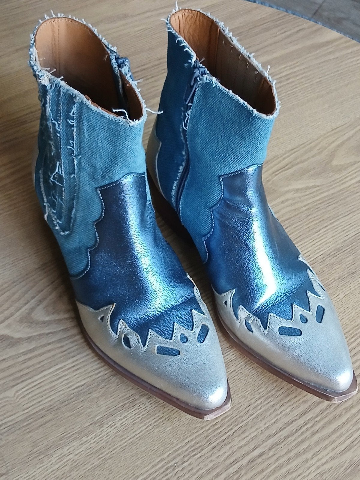 Sacha denim en metallic enkellaarzen maat 39, Blauw, Lage of Enkellaarzen, Ophalen of Verzenden, Sacha