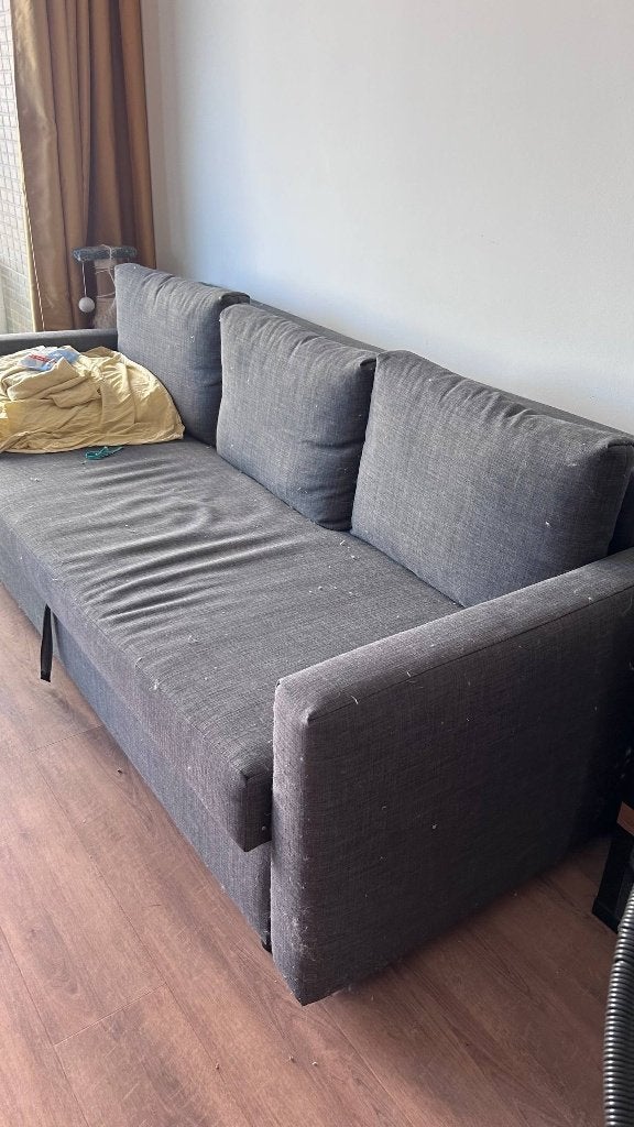 IKEA Friheten slaapbank 3-zits dark grey, Huis en Inrichting, Slaapkamer | Slaapbanken, Ophalen, Gebruikt, Tweepersoons, 140 cm