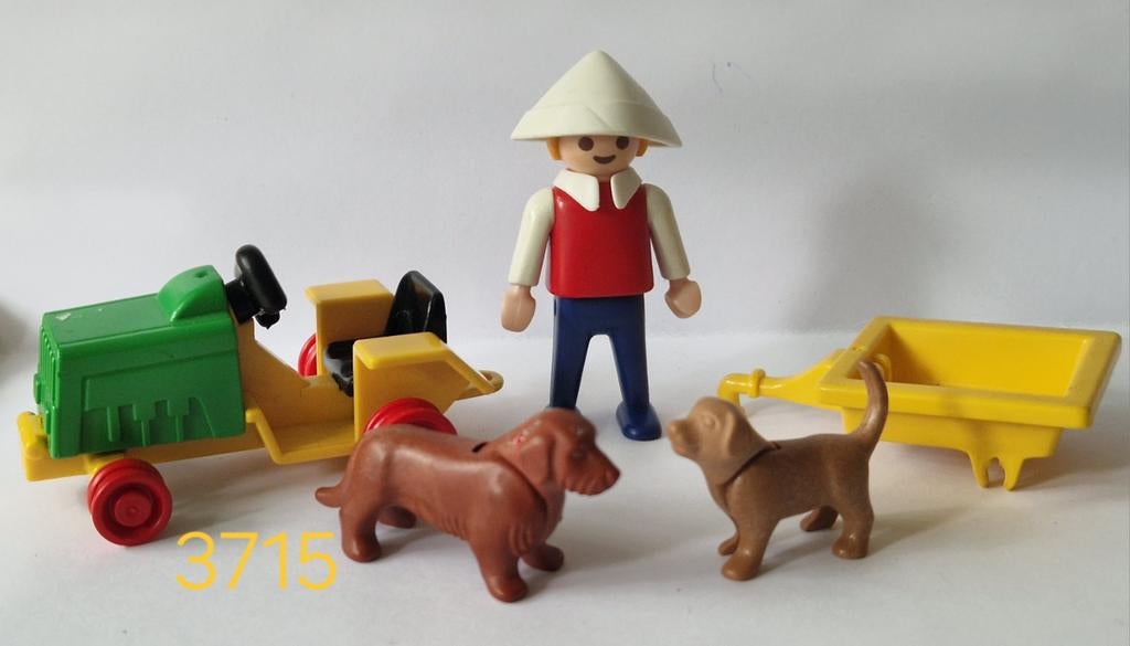 Playmobil jongen met tractor en honden, Ophalen of Verzenden