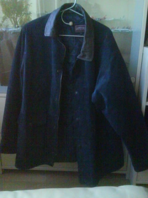 Dit is een mooie blauwe leren suede jas, merk Vincistar USA!, Ophalen of Verzenden, Zo goed als nieuw, Maat 48/50 (M), Blauw