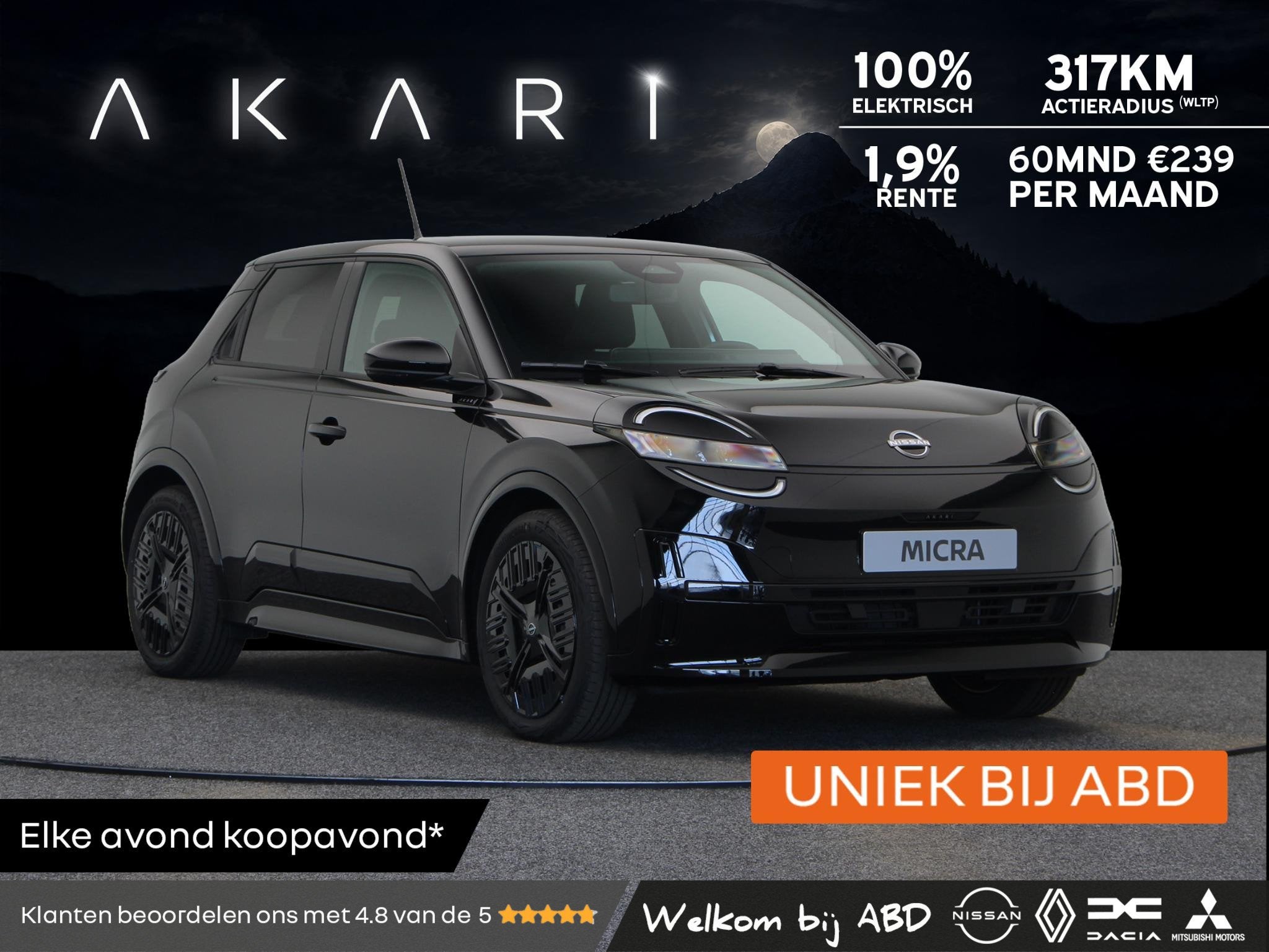 Nissan Micra AKARI 40 kWh 120pk | Midnight Pack | Uniek bij