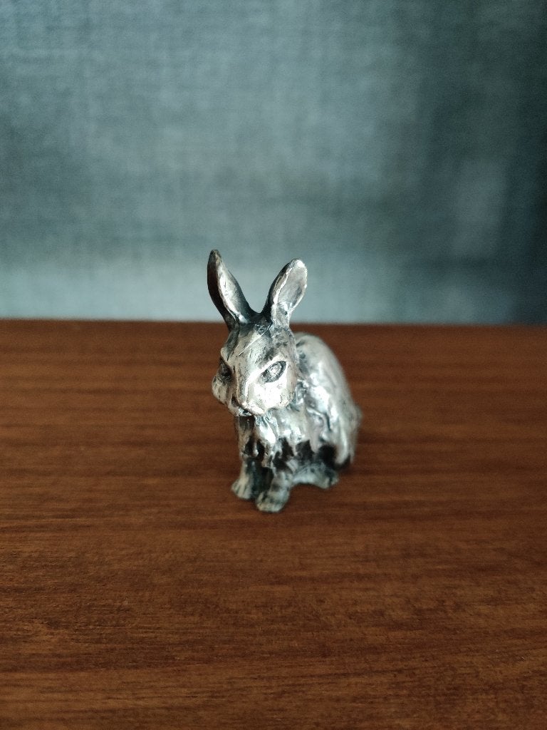 tinnen haas beeldje 5x4 cm, Verzenden, Zo goed als nieuw, Dier