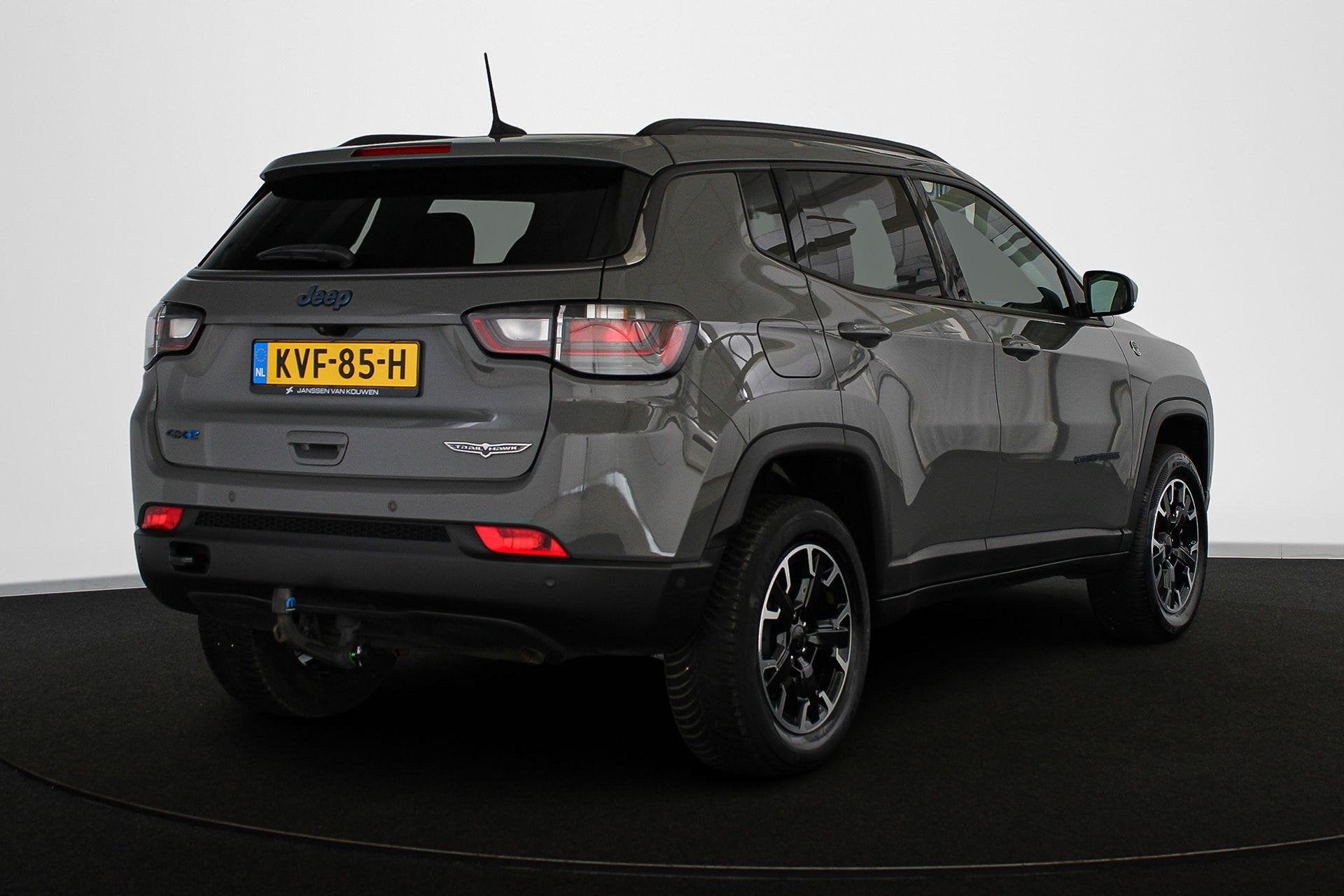 Jeep Compass 4xe 240 Plug-in Hybrid Electric Trailhawk SOH 9, Auto's, Automaat, 4 cilinders, Leder en Stof, Bedrijf