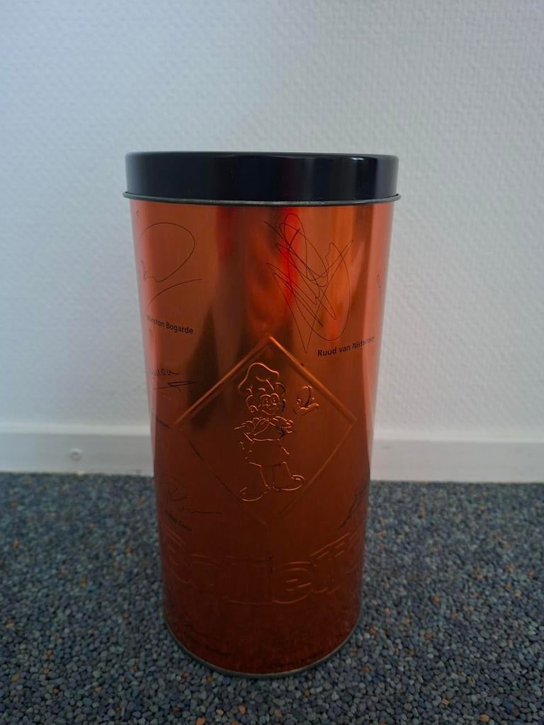 Bolletje beschuitblik 1998 handtekeningen afdruk NL elftal, Ophalen of Verzenden, Gebruikt, Beschuit, Bolletje