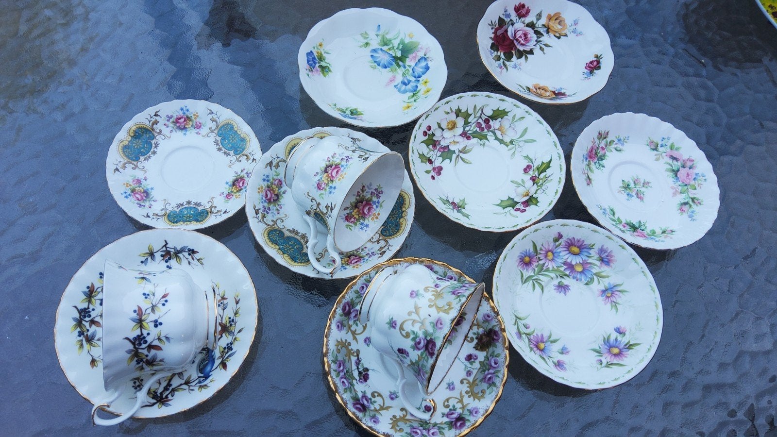 vintage porseleinen Royal albert kop en schotels Woodland, Ophalen of Verzenden