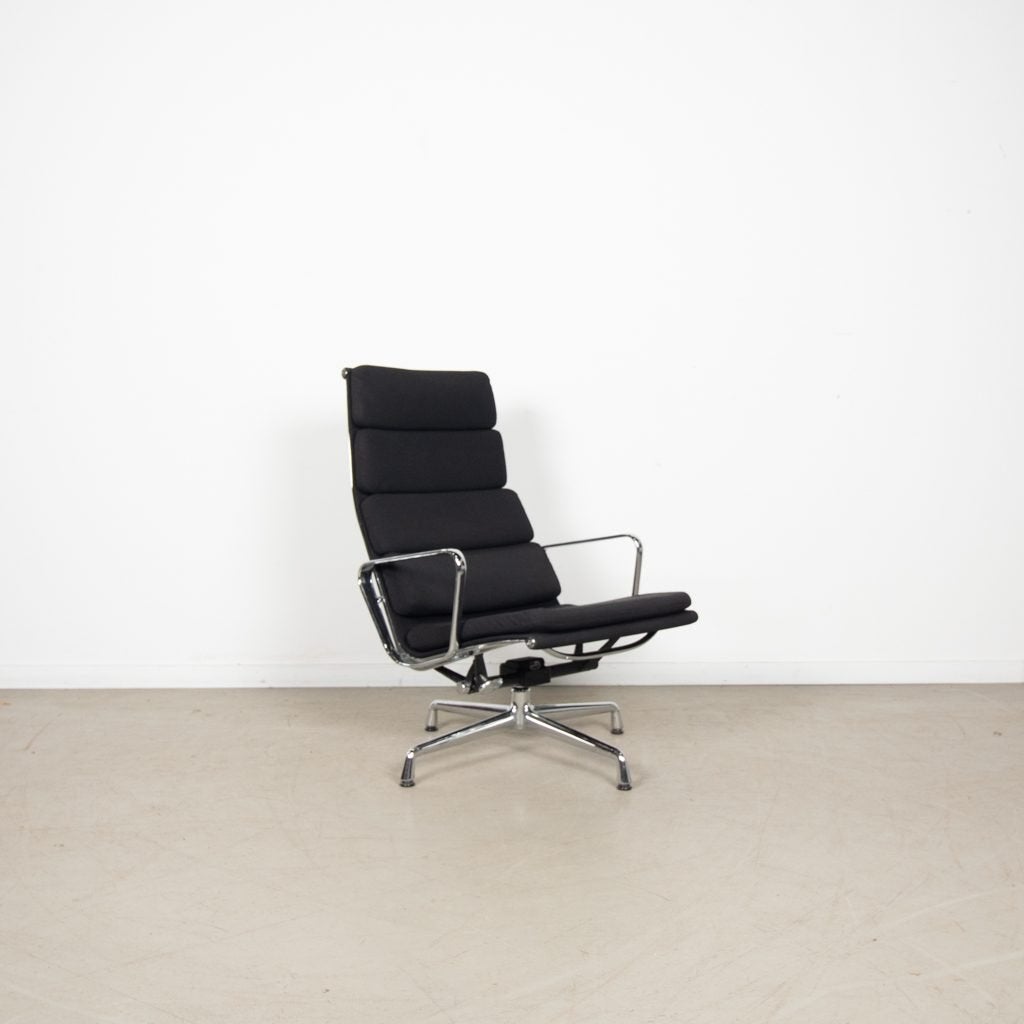 Vitra Eames Soft Pad Chair EA222 Fauteuil Zwart Stof, Niet ingevuld, Gebruikt, Niet ingevuld, Niet ingevuld