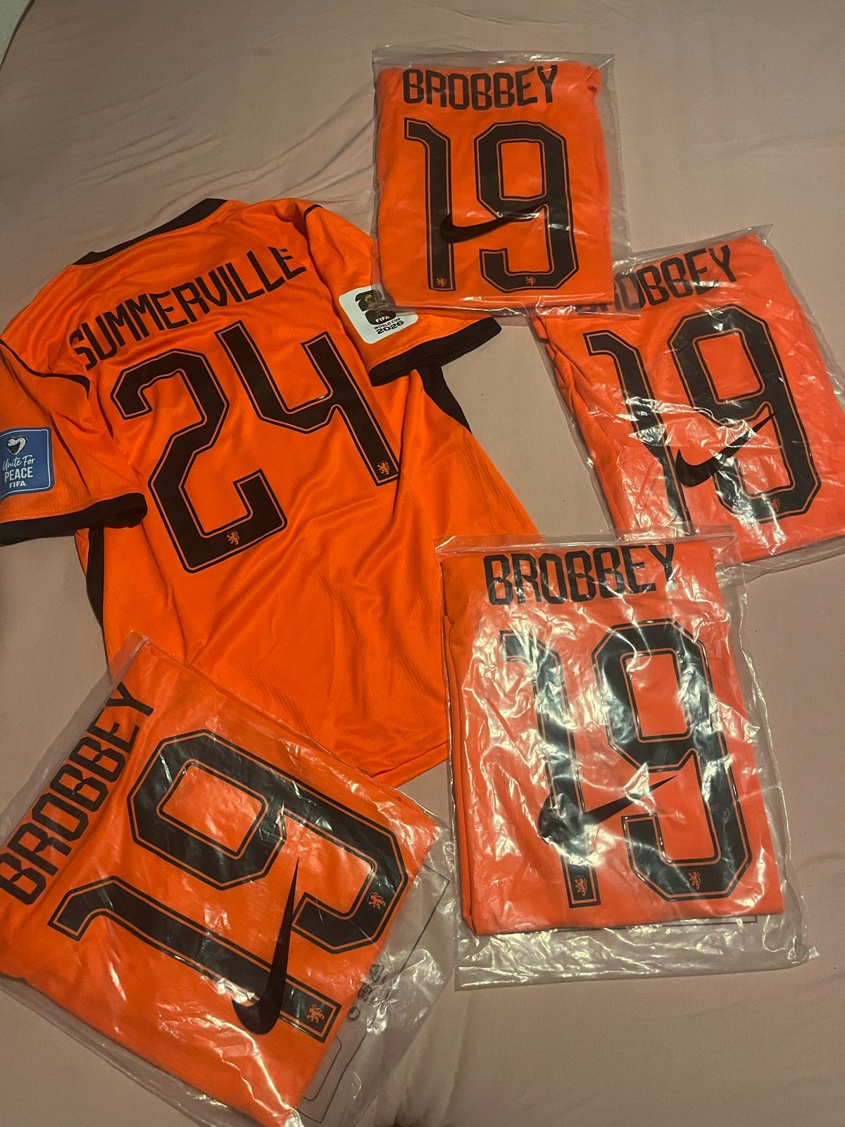 Nederlands Elftal Voetbalshirts - Brobbey & Summerville, Verzenden, Zo goed als nieuw, Voetbal, Overige maten