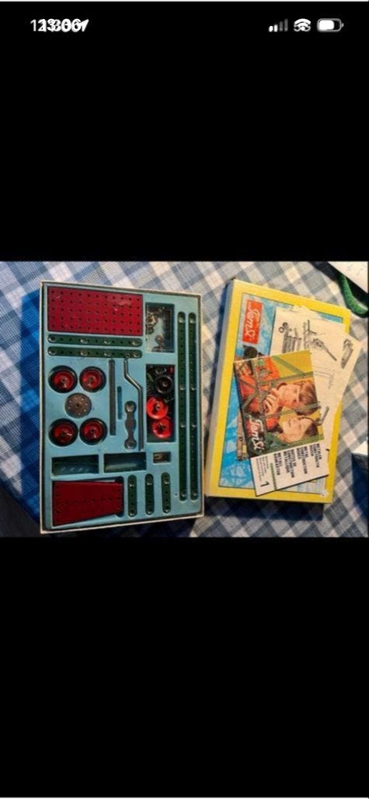 Vintage Meccano set metaal - Bouwdoos met instructies, Ophalen of Verzenden, Gebruikt, Overige merken
