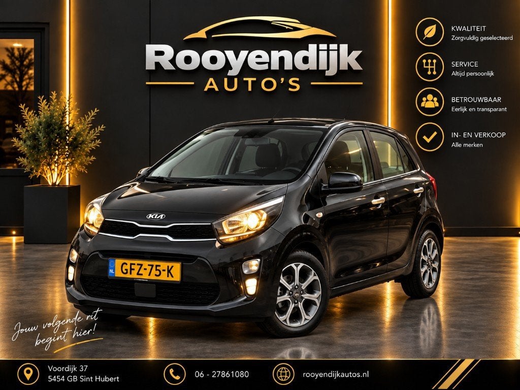 Kia PICANTO 2022 DynamicPlusLine BTW-auto, Stof, Gebruikt, 4 stoelen, Zwart