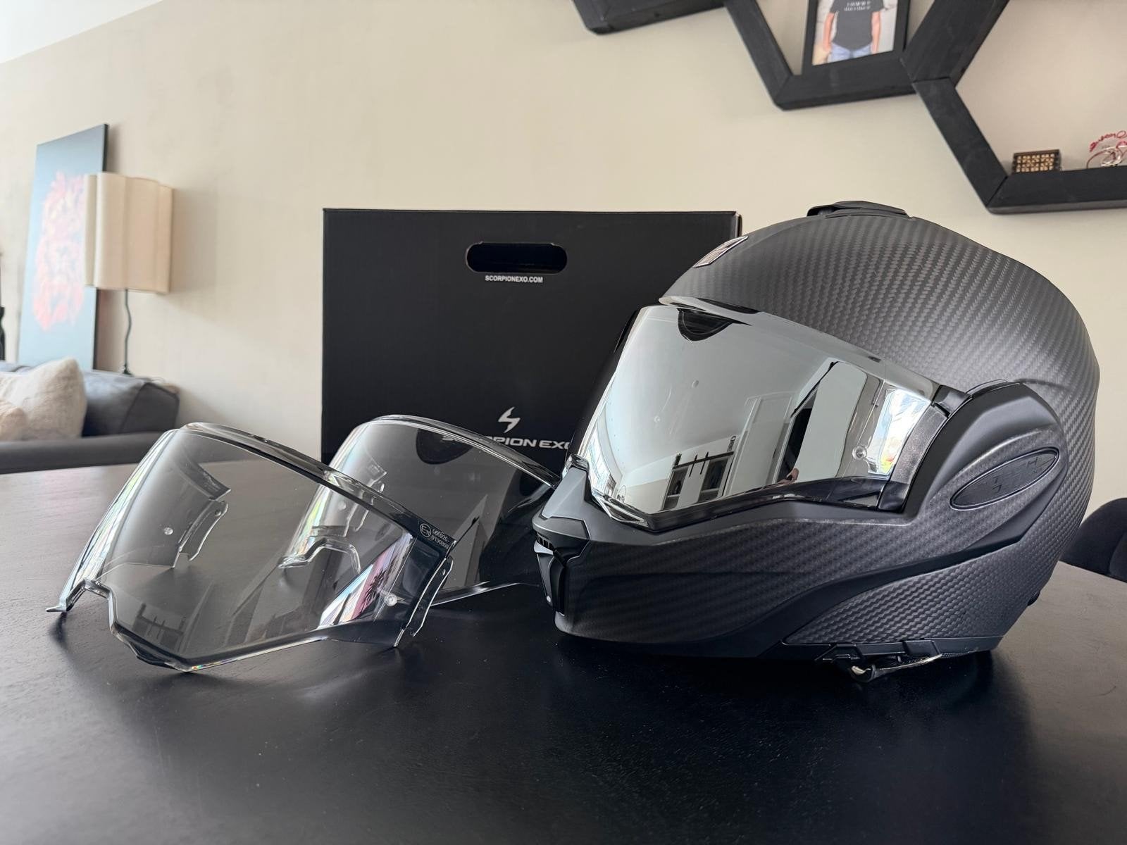 Scorpion EXO-TECH EVO Carbon Systeemhelm Maat S, Systeemhelm, S, Tweedehands, Ophalen