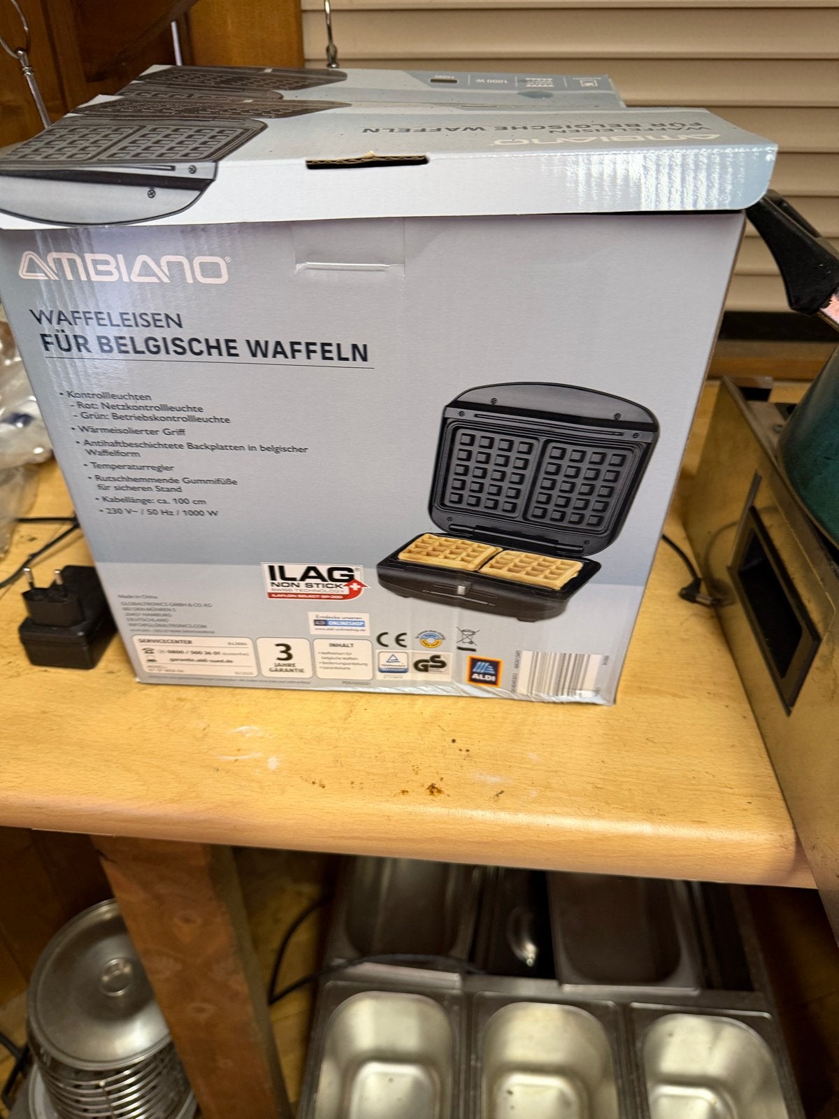 Ambiano Wafelijzer voor Belgische wafels - Nieuw in doos, Ophalen of Verzenden, Nieuw