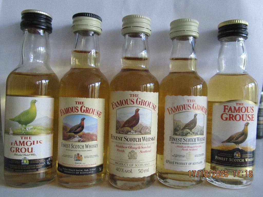 whisky  miniatuurflesjes the Famous Grouse, Ophalen of Verzenden