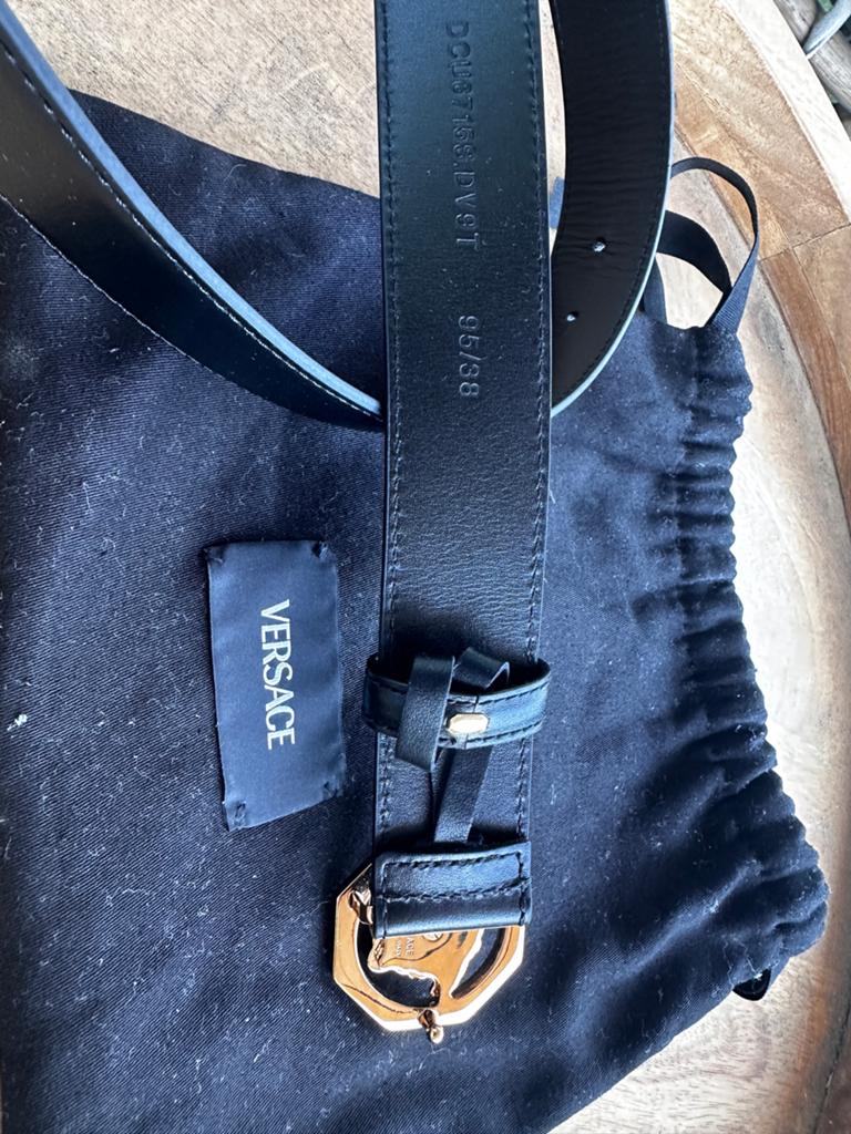 Versace riem met Medusa gesp - Zo goed als nieuw, Ophalen, Tailleriem, Zo goed als nieuw, Echt leder
