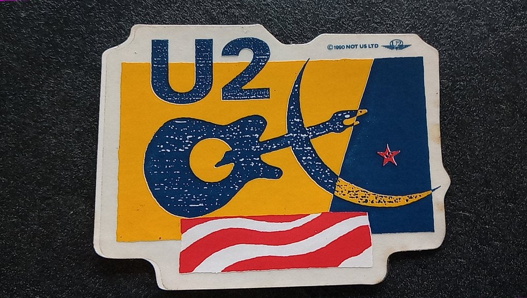 U2 official 1990 love comes to town sticker st29 -7.5x9.5 cm, Ophalen of Verzenden, Nieuw, Overige typen