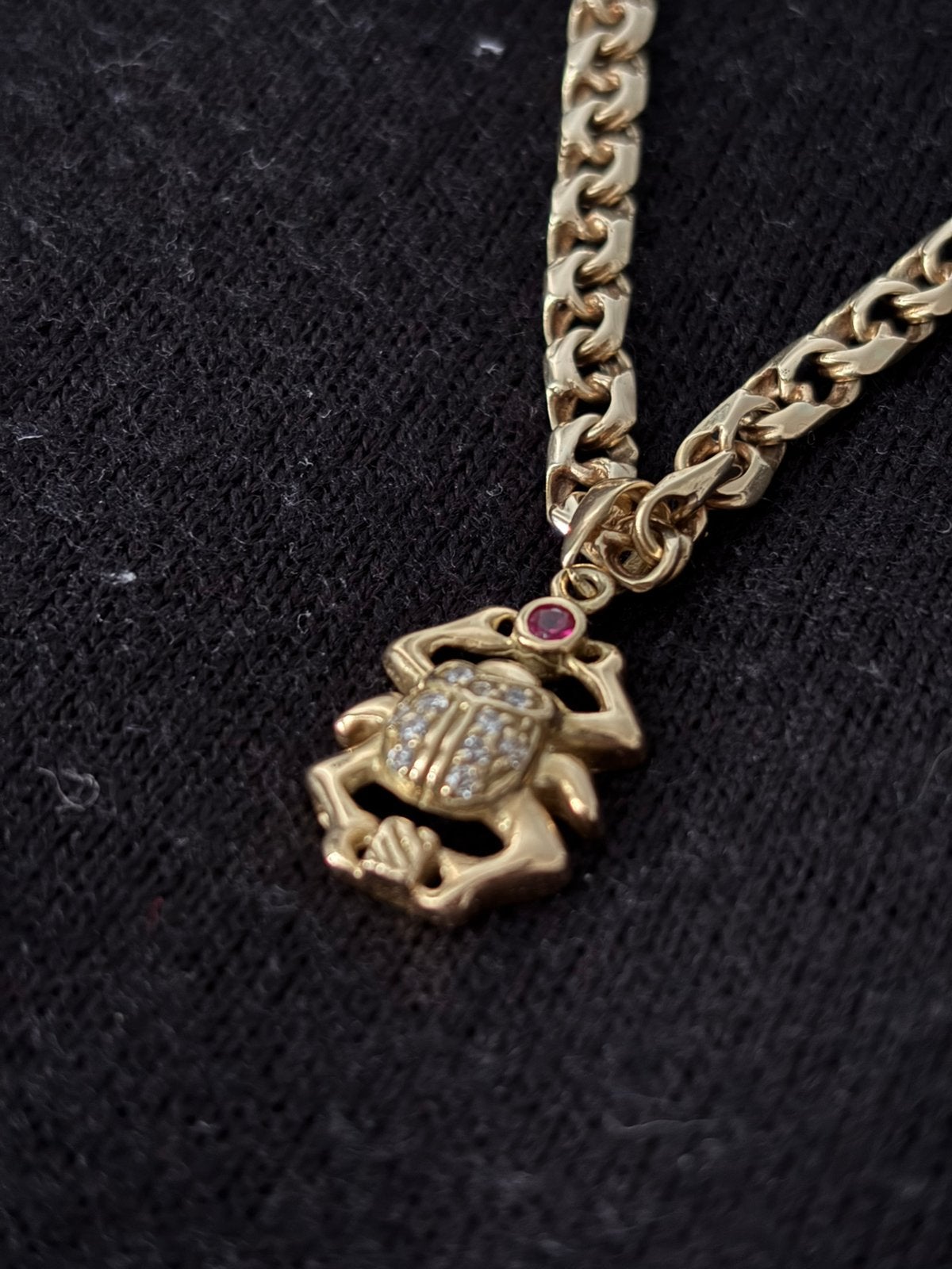 Ketting met hanger, ring, Ophalen, Zo goed als nieuw, Goud, Met hanger