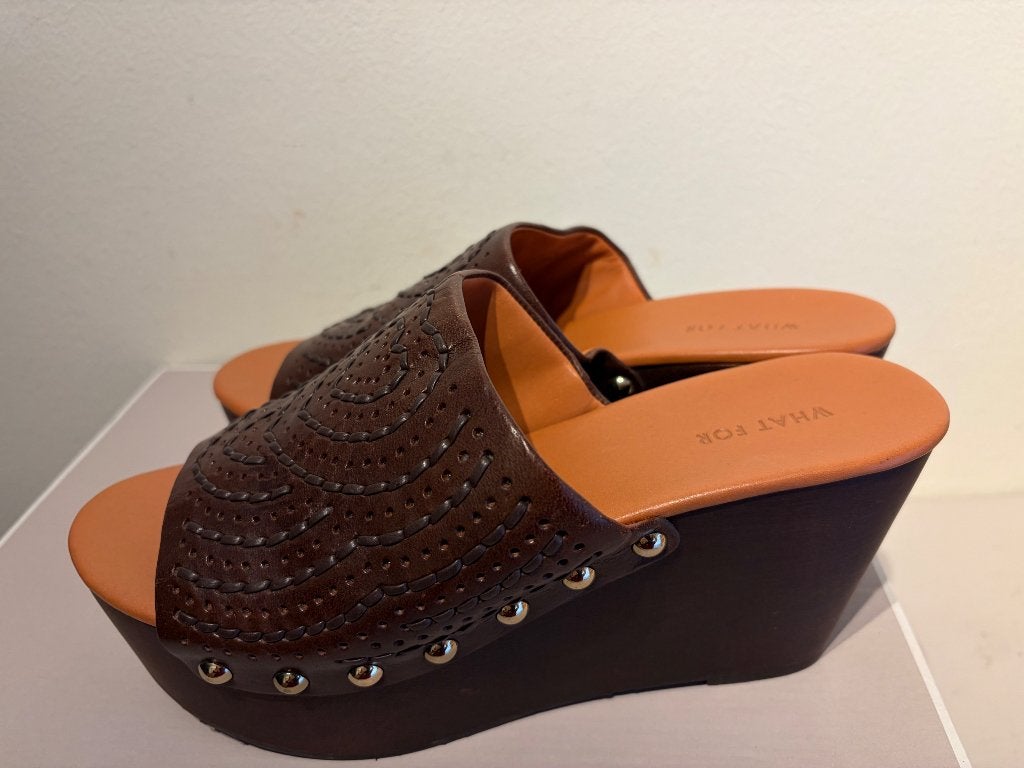 What For leather platform slide sandals klompjes maat: 38, Kleding | Dames, Bruin, What for, Nieuw, Sandalen of Muiltjes