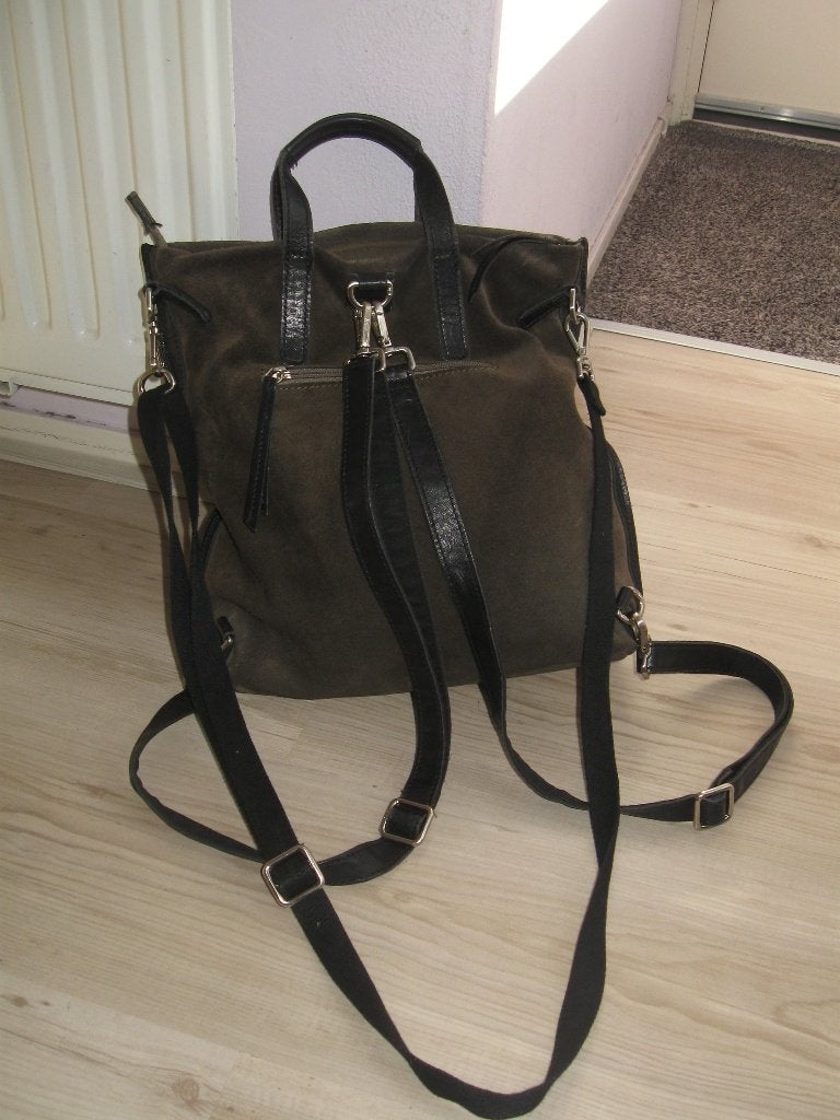JOST mooie leren suede rugtas grijs als nieuw, Ophalen of Verzenden, Zo goed als nieuw, Grijs, Overige typen
