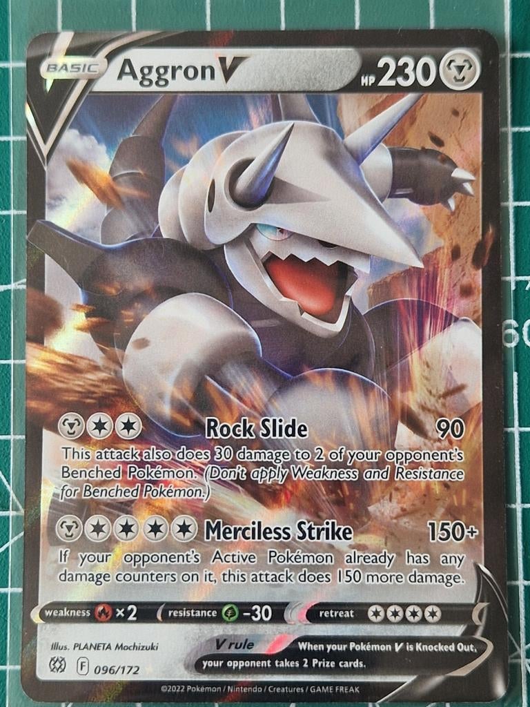 Pokémon TCG: Aggron V (096/172) - Brilliant Stars, Ophalen of Verzenden, Zo goed als nieuw, Losse kaart