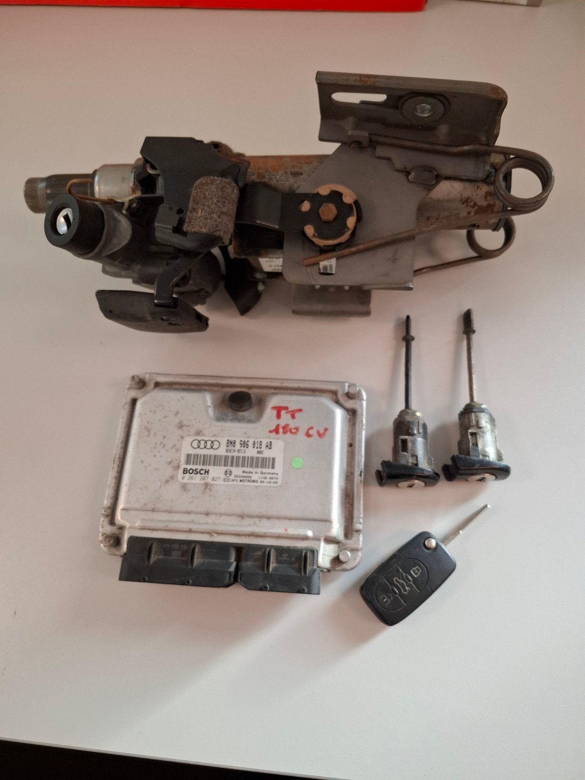 Audi TT MK1 8N ECU, contactslot & sleutelset 180pk, Ophalen of Verzenden, Gebruikt, Audi