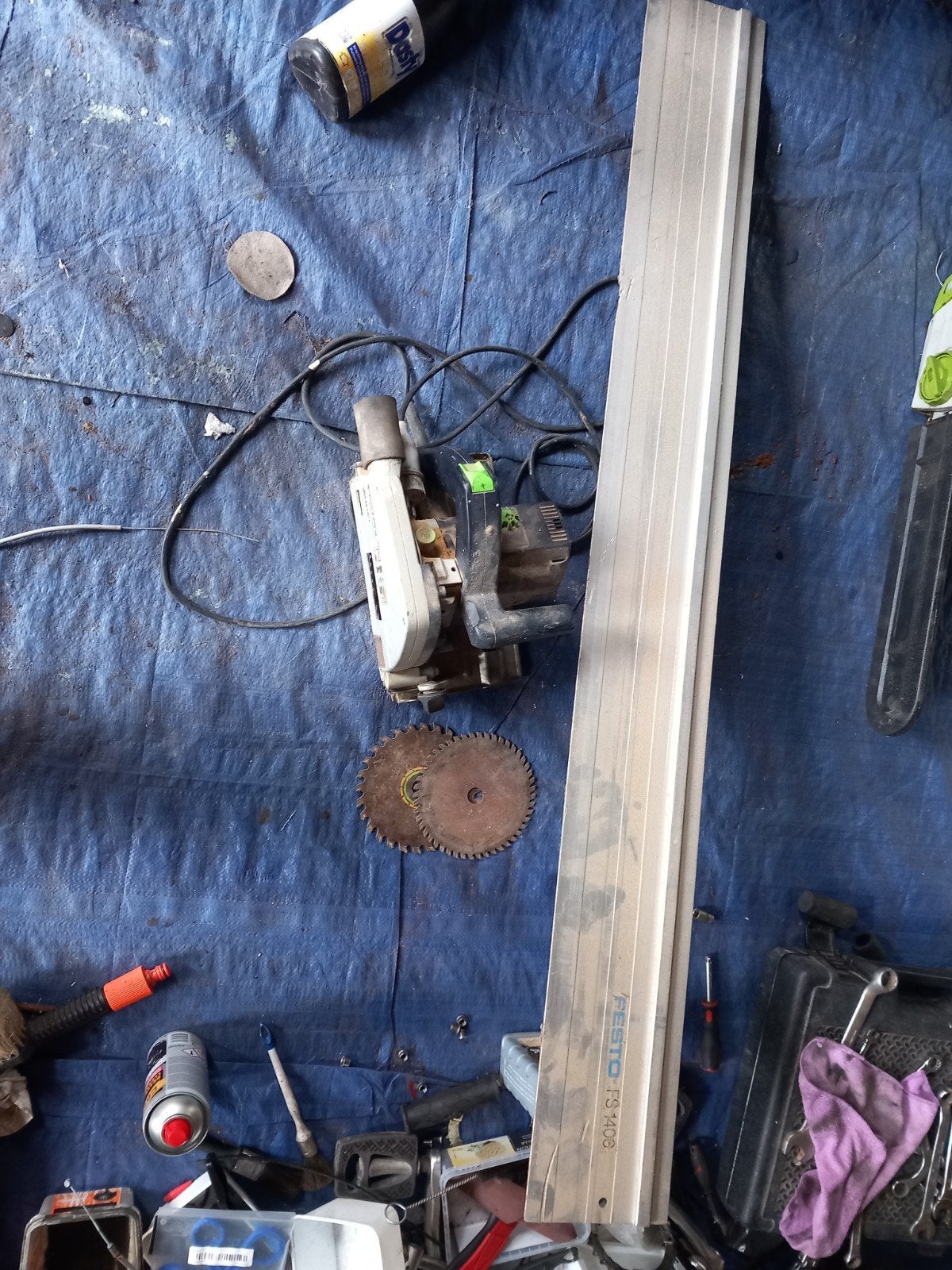 Festool invalzaag ATF 55 EB/1 met geleiderail FS 1400, Doe-het-zelf en Verbouw, Ophalen, Gebruikt, Invalzaag, 600 tot 1200 watt