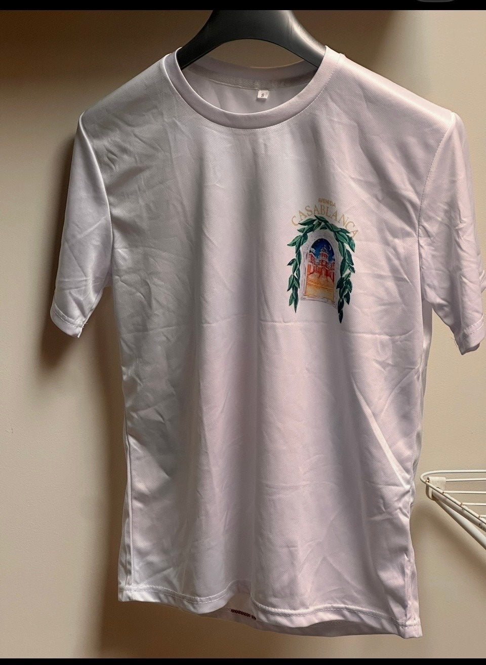 Wit T-shirt met 'Avenida Casablanca' print, Ophalen of Verzenden, Zo goed als nieuw, Overige maten, Wit