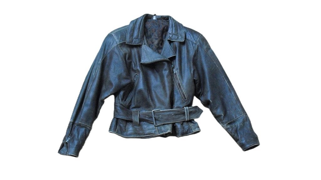 Vintage dames leren Bikerlook jack, Maat 38/40 (M), Bruin, Verzenden, Onbekend