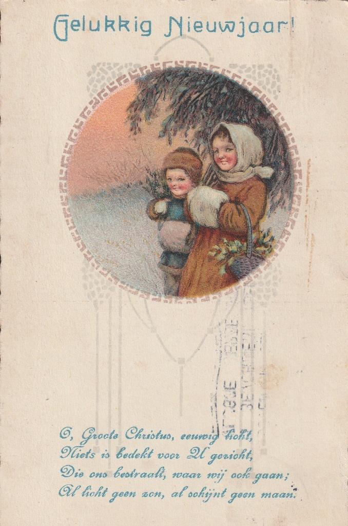 nieuwjaarskaart, Verzenden, Voor 1920, Sterren en Beroemdheden