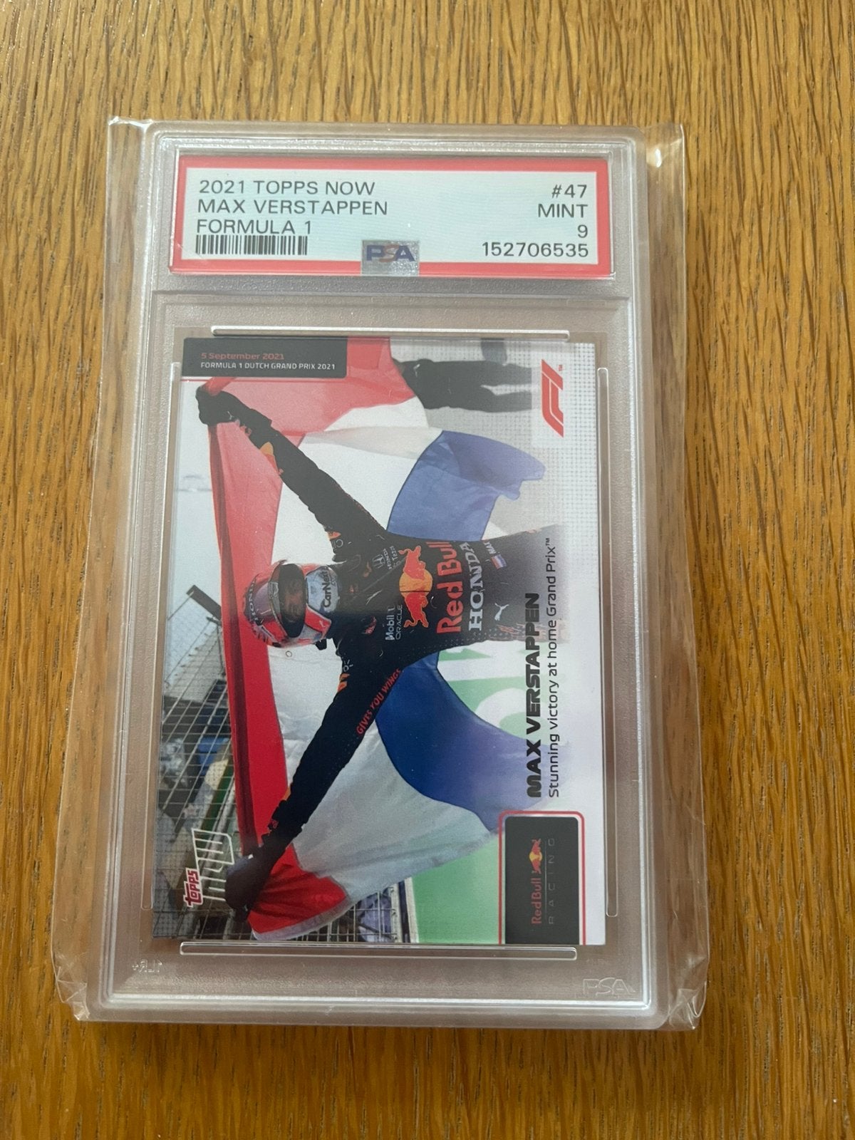Max Verstappen PSA 9 Winnaar Nederland Topps 2021, Hobby en Vrije tijd, Stickers en Plaatjes, Ophalen of Verzenden, Zo goed als nieuw