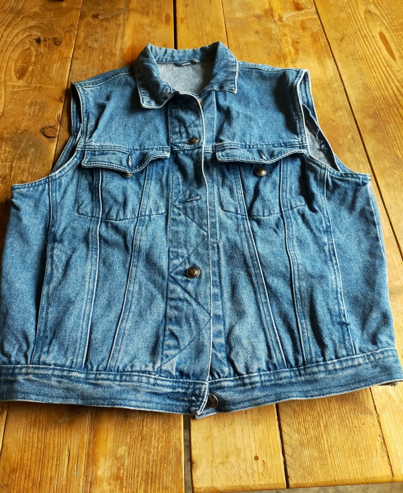 Jeans gilet Dames, Ophalen of Verzenden, Zo goed als nieuw, Maat 48/50 (M), Blauw
