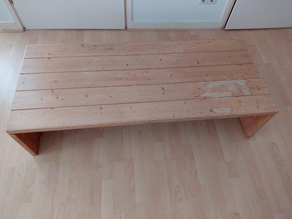 Een mooie retro grenen salontafel uit de 70 er jaren, Ophalen, Gebruikt, 100 tot 150 cm, 50 tot 100 cm