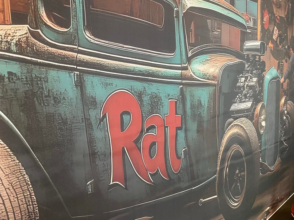Mega wanddecoratie 230x180 cm canvas print rat rod, Ophalen, Industrieel, Meerkleurig, Nieuw