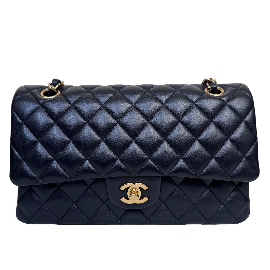 Chanel classic double flap zwart goud hardware handtas ghw