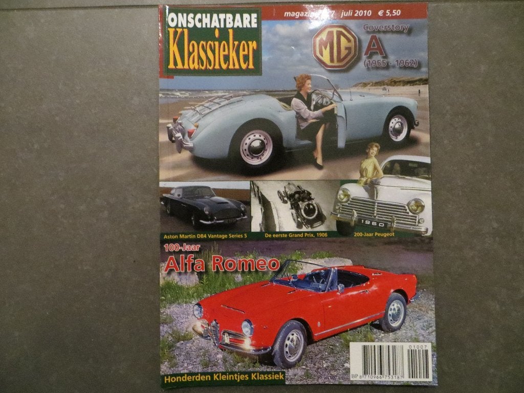 Onschatbare klassieker 7 2010 MG A (1955-’62), 100 jr Alfa, Ophalen of Verzenden, Nieuw, Alfa Romeo