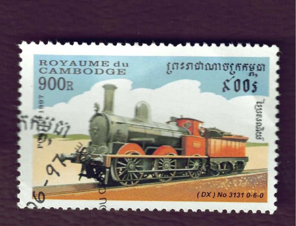 Treinen - Cambodja - 1726 (2) - (jr.'97) - gebr, Ophalen of Verzenden, Gestempeld, Treinen