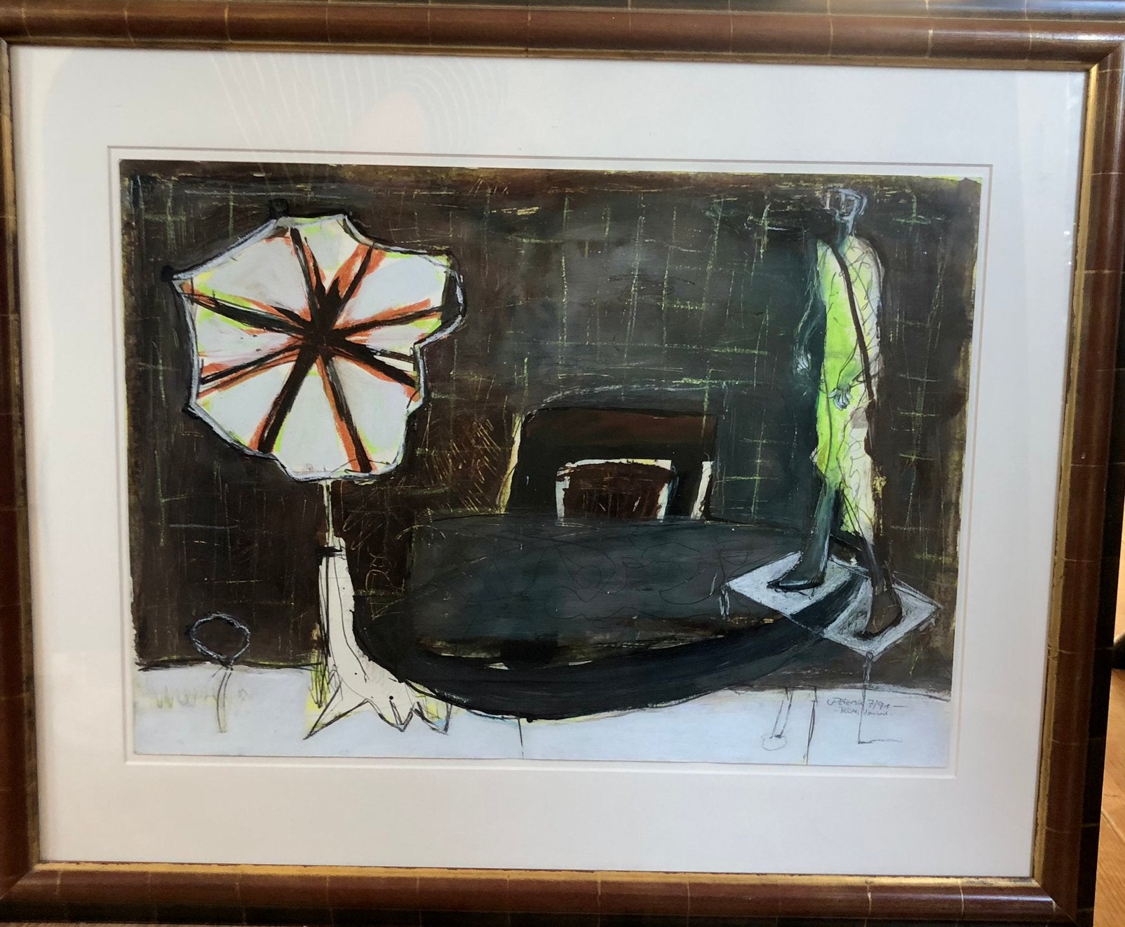 Udo Dziersk, Abstract, Portret of Personen, Papier, Gemengde techniek