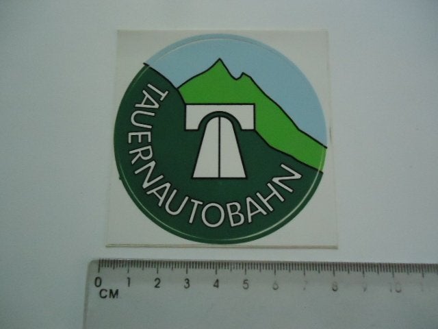 sticker Tauern autobahn auto truck reizen retro oostenrijk, Verzamelen, Stickers, Verzenden, Zo goed als nieuw, Auto of Motor
