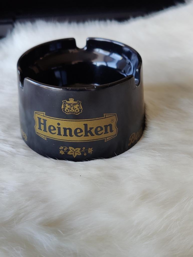 Vintage kunststof Heineken asbak - Ø 10 cm, Ophalen of Verzenden, Gebruikt, Asbak