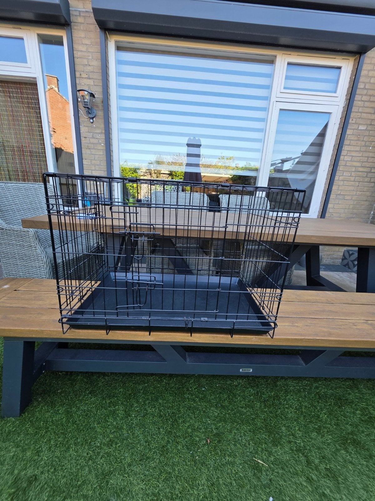 hondenbench met bench hoes, Dieren en Toebehoren, Hondenbenches, Ophalen, Zo goed als nieuw
