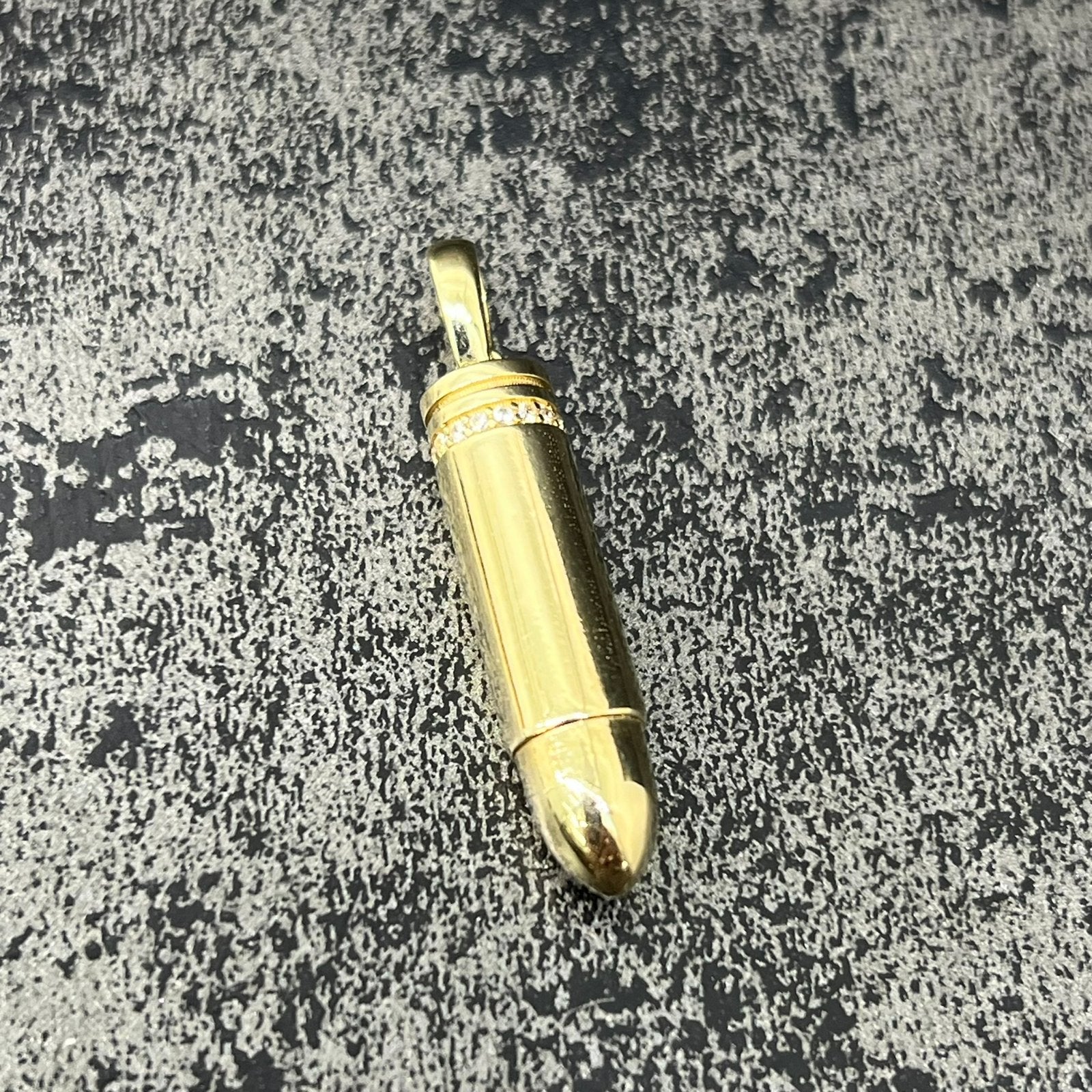 14 karaat gouden kogel hanger bullet kettinghanger, Ophalen of Verzenden, Zo goed als nieuw, Goud, Kruis of Symbool