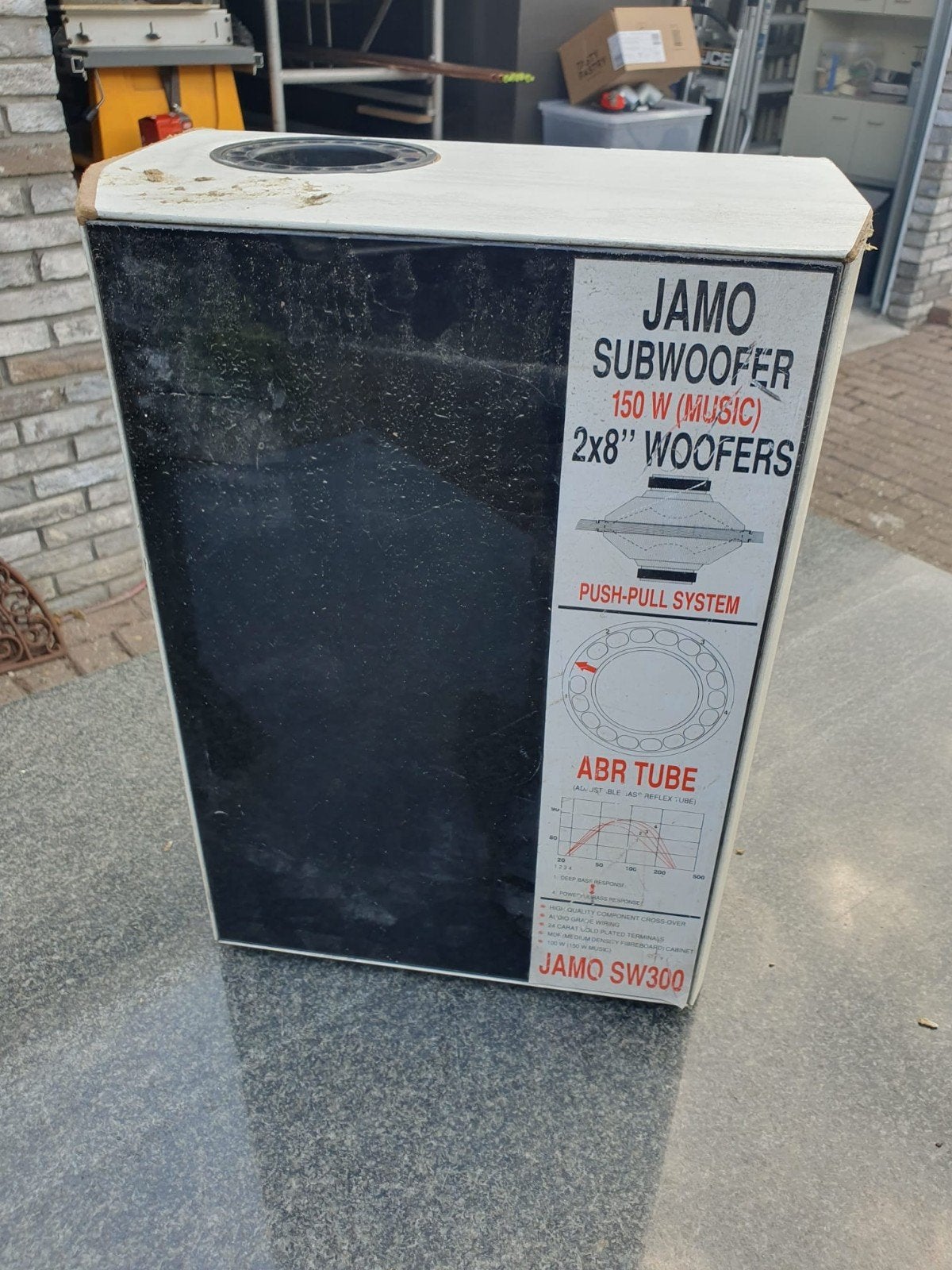 Jamo SW300 Subwoofer - 150W (Music) met ABR Tube, Subwoofer, Jamo, Ophalen, 150 watt of meer