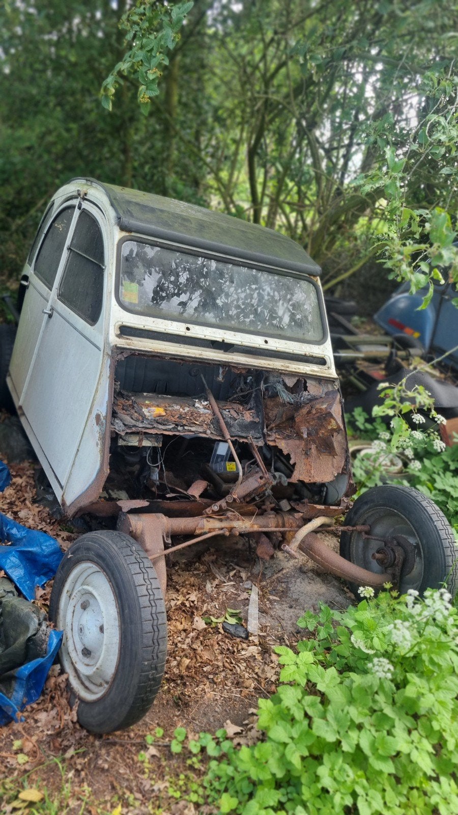 2cv6 citroen eend 1990 brandschade onderdelen, Auto-onderdelen, Ophalen