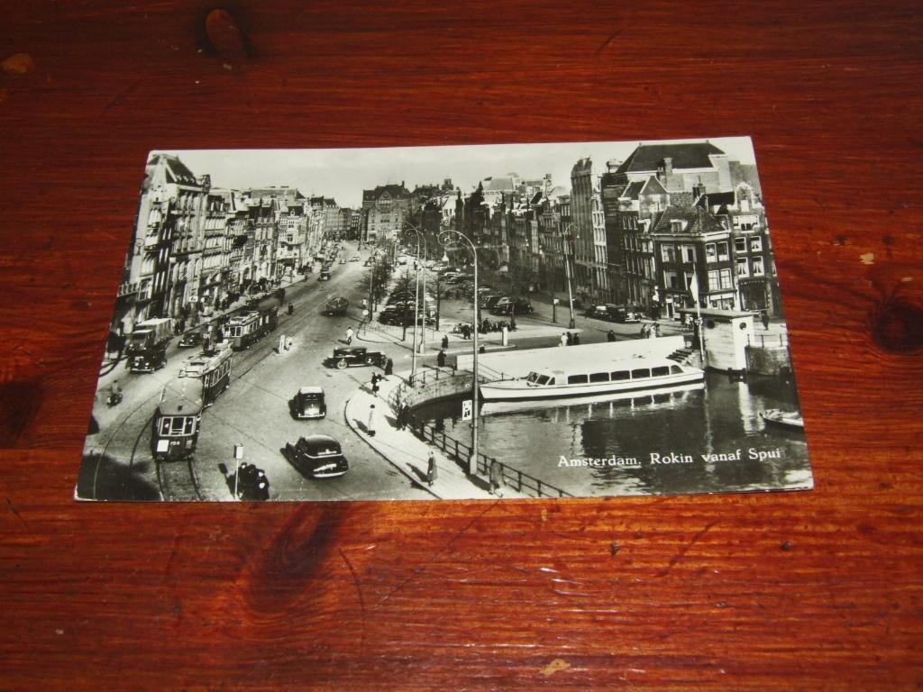 713-- AMSTERDAM, ROKIN VANAF SPUI - 1954, Verzenden, 1940 tot 1960, Gelopen, Noord-Holland