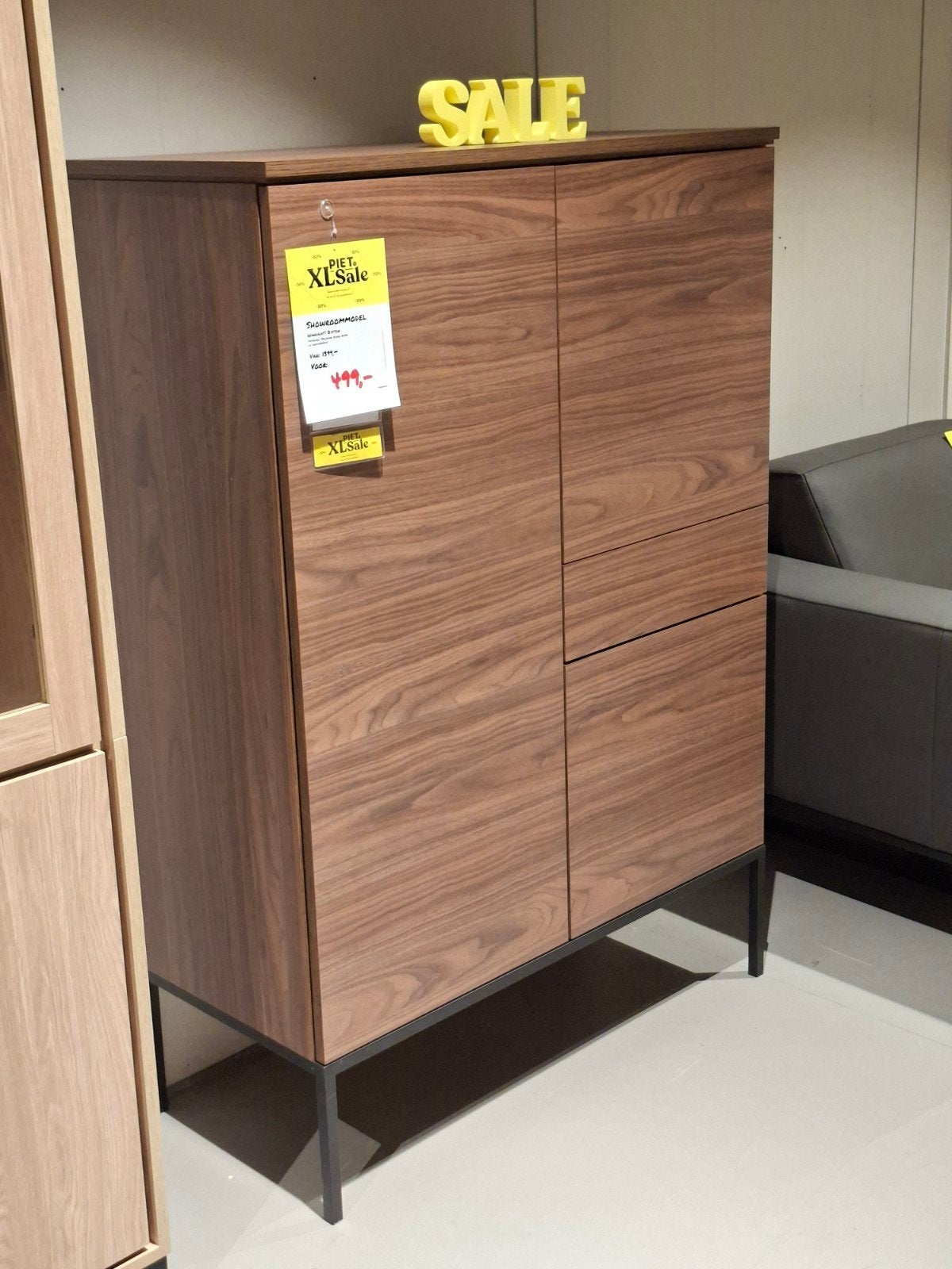 Showroommodel Barkast Brixton, Ophalen, Nieuw, Minder dan 100 cm, Metaal