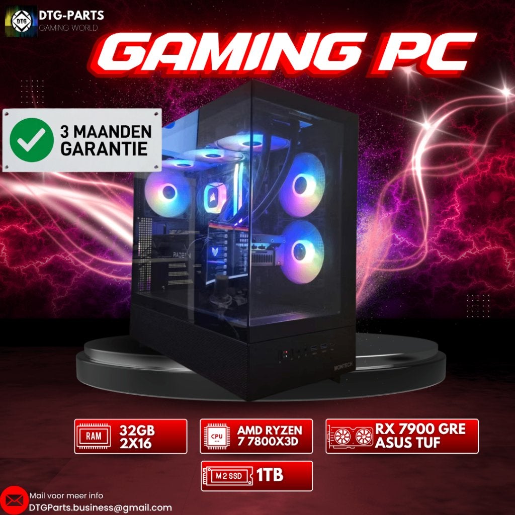 Gaming PC // RX 7900 GRE & AMD 7 7800X3D, Computers en Software, Desktop Pc's, Ophalen, 7604 HM, 32 GB, DTGParts.Business@gmail.com