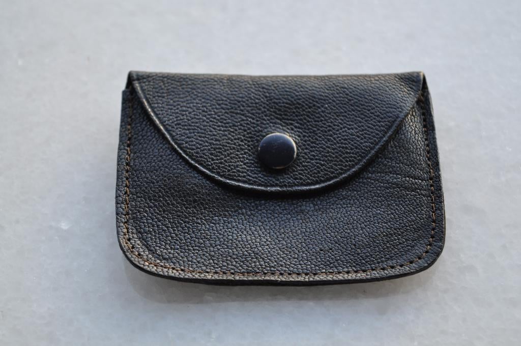 Oud Rozenkrans Zakje Tasje ? Leer 7,5 cm, Ophalen of Verzenden, Gebruikt