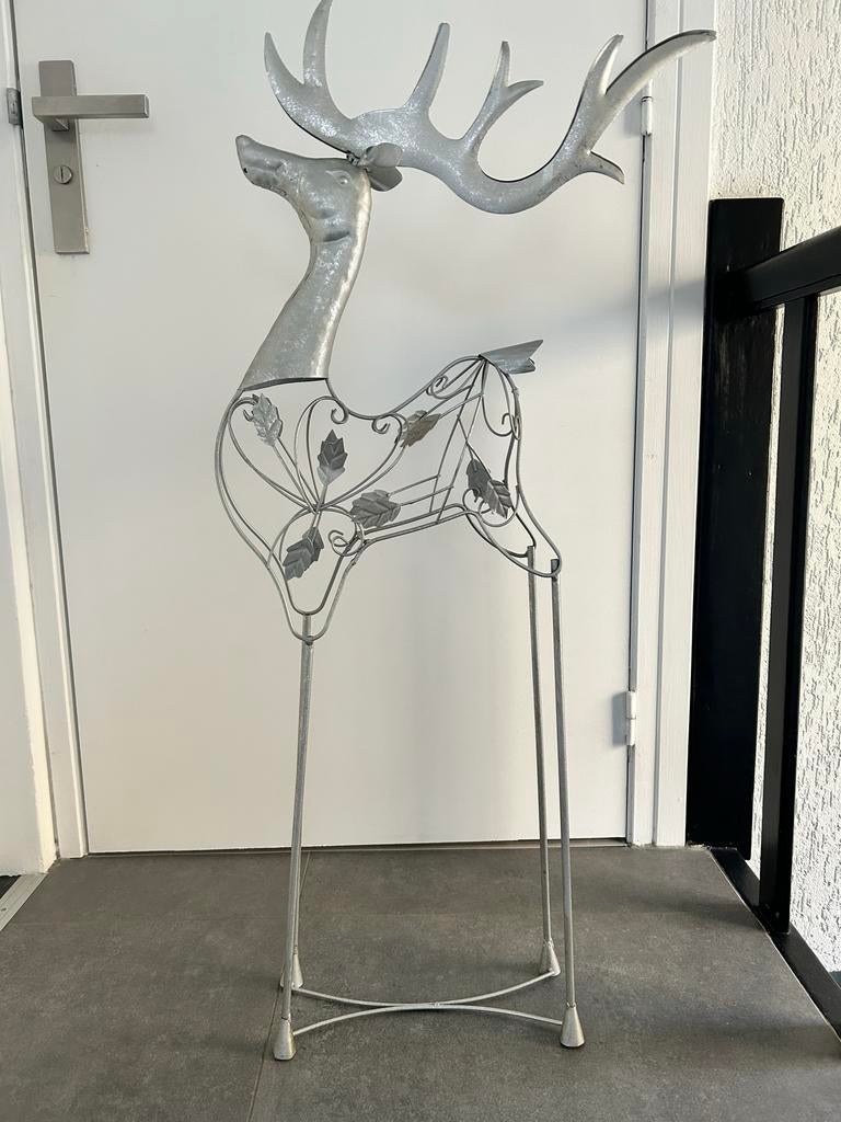 Stijlvol aluminium decoratief hert - 100 cm, Huis en Inrichting, Woonaccessoires | Overige, Zo goed als nieuw, Ophalen