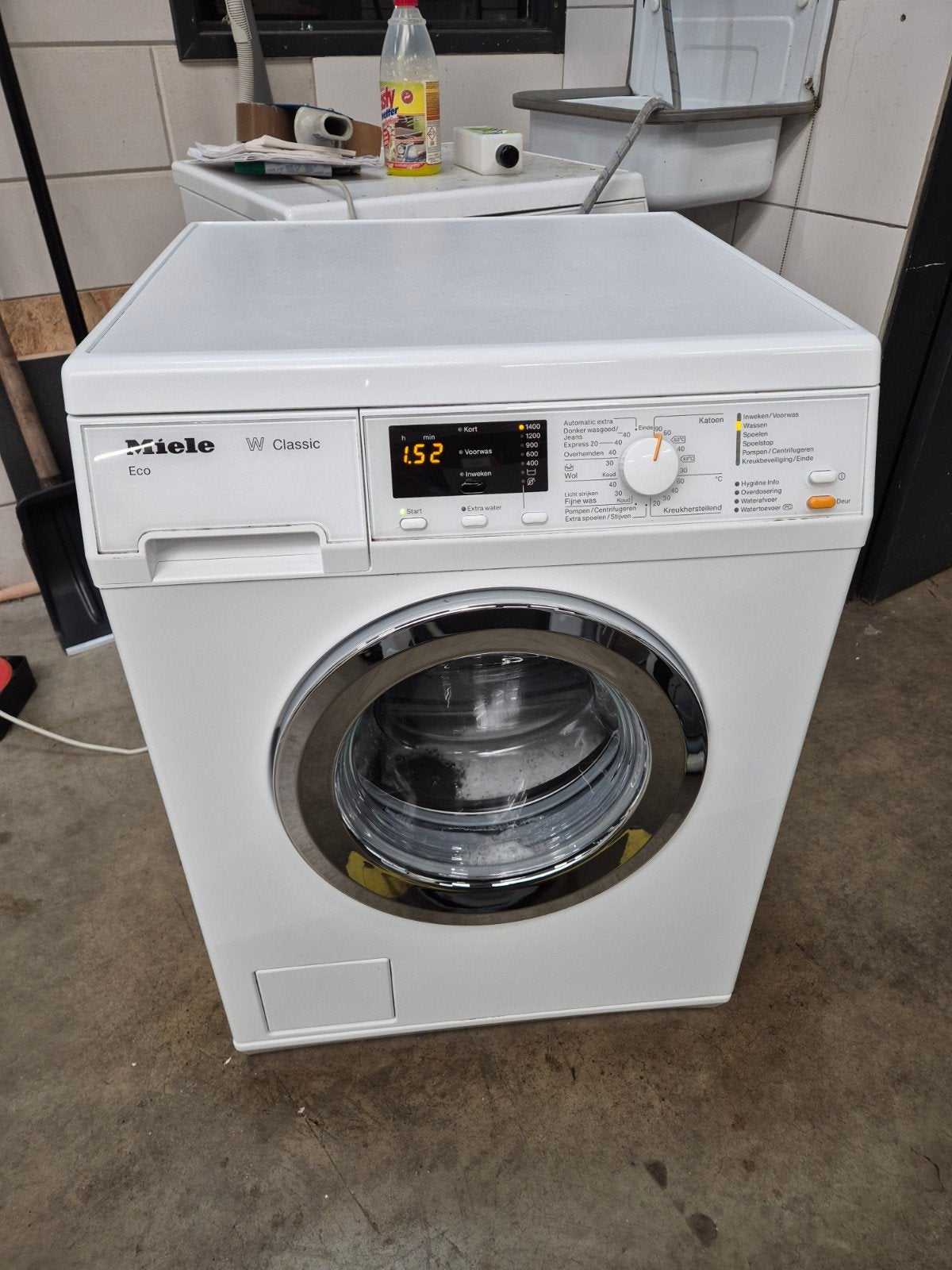 Miele W Classic Eco Wasmachine 1400 toeren, Ophalen, Gebruikt, Voorlader, 85 tot 90 cm