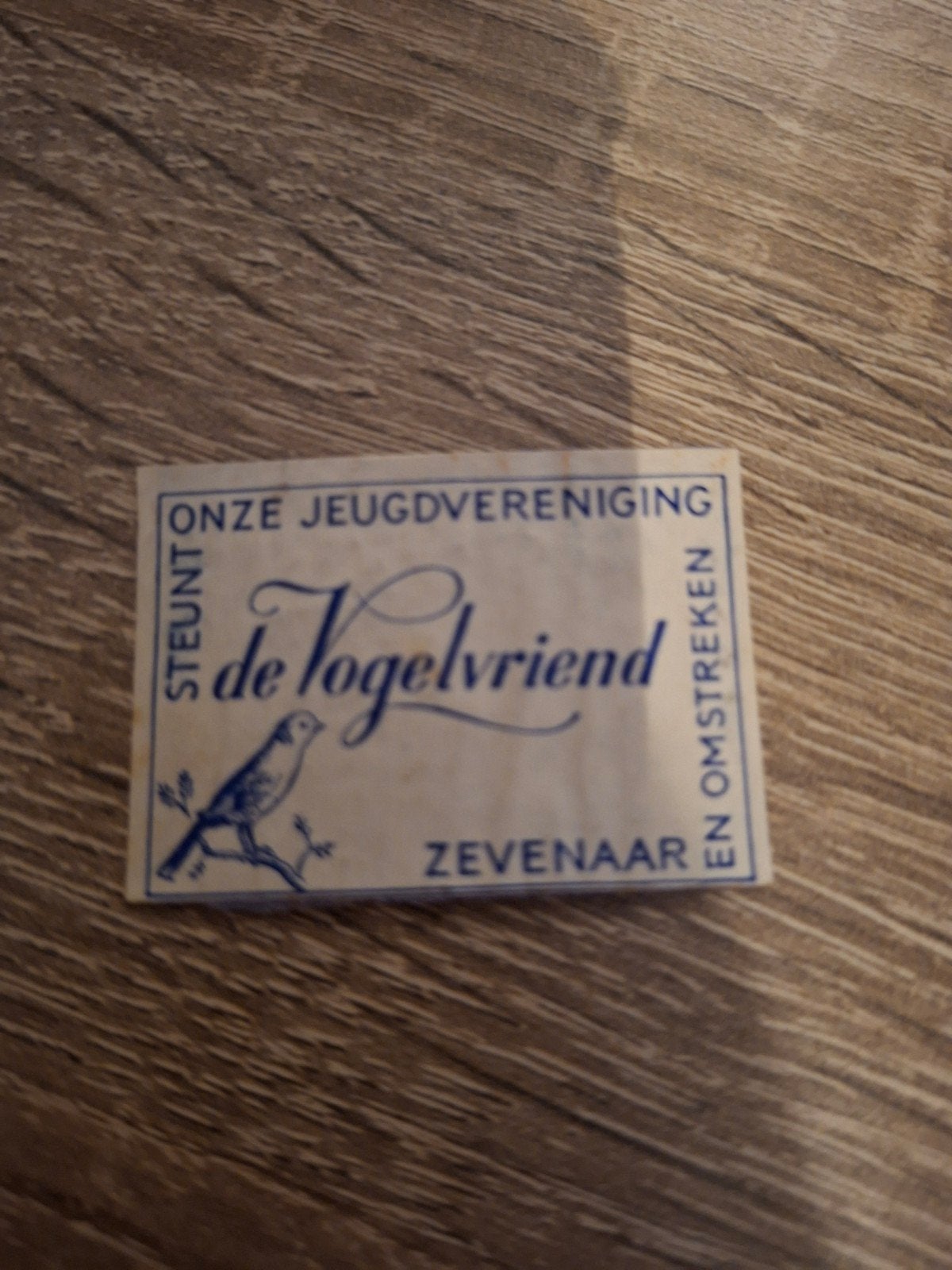 Weerter lucifer etiket #988 - De Vogelvriend Zevenaar, Verzamelen, Verzenden, Gebruikt, Luciferdoosjes of -merken